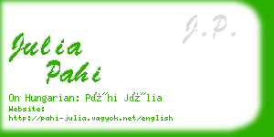 julia pahi business card